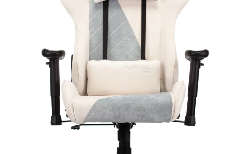 Кресло игровое Zombie VIKING X Fabric белый/серо-голубой с подголов. крестов. пластик