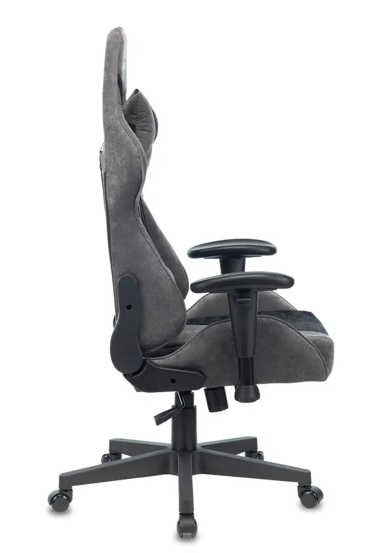 Кресло игровое Zombie VIKING X Fabric серый/черный с подголов. крестов. пластик