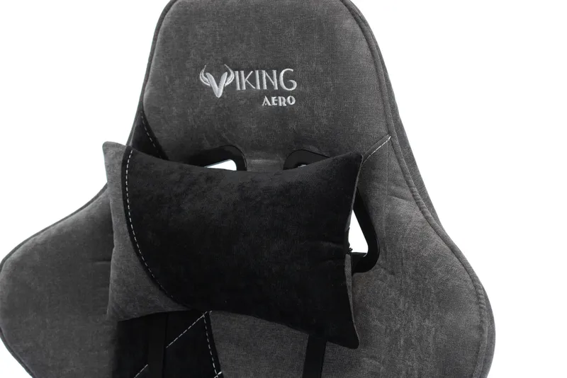 Кресло игровое Zombie VIKING X Fabric серый/черный с подголов. крестов. пластик