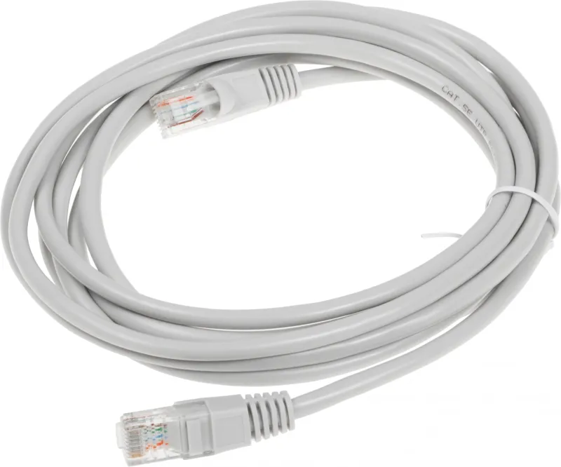 Патч-корд Buro UTP-5E-3M-G UTP 4 пары cat.5E CCA molded 3м серый RJ-45 (m)-RJ-45 (m)