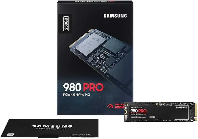 Твердотельный накопитель SSD M.2 (PCI-E NVMe) 250Gb Samsung 980 PRO (R6400/W2700MB/s) (MZ-V8P250BW analog MZ-V7P250BW) 1year