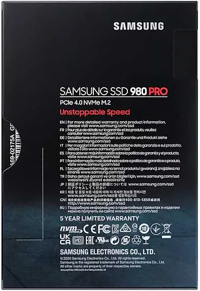 Твердотельный накопитель SSD M.2 (PCI-E NVMe) 250Gb Samsung 980 PRO (R6400/W2700MB/s) (MZ-V8P250BW analog MZ-V7P250BW) 1year