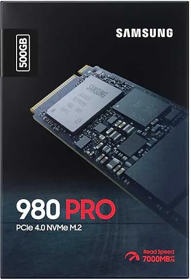 Твердотельный накопитель SSD M.2 (PCI-E NVMe) 500Gb Samsung 980 PRO (R6900/W5000MB/s) (MZ-V8P500BW) 1year