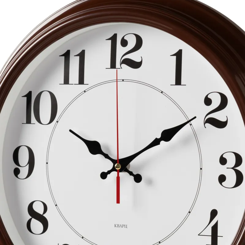 Часы настенные аналоговые Бюрократ WALLC-R85P D35см коричневый/белый (WALLC-R85P35/BROWN)