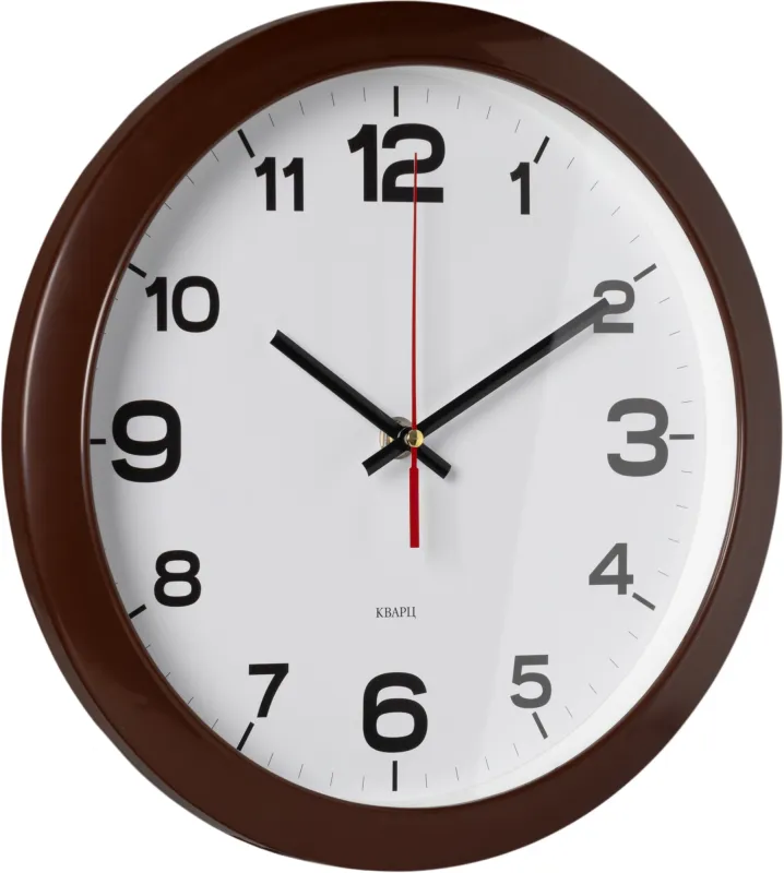 Часы настенные аналоговые Бюрократ WALLC-R87P D29см темно-коричневый/белый (WALLC-R87P29/DARK_BROWN)