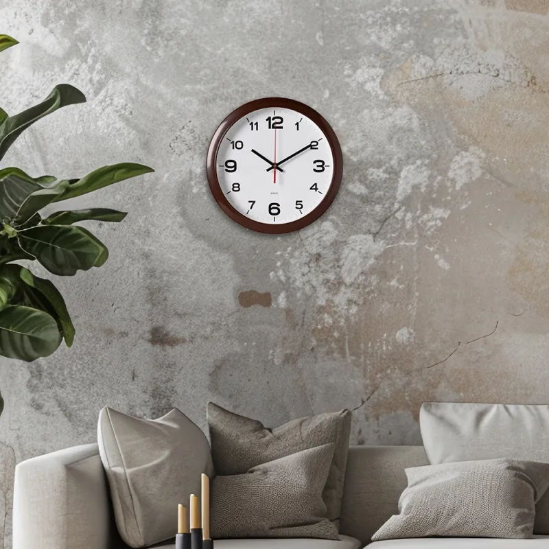 Часы настенные аналоговые Бюрократ WALLC-R87P D29см темно-коричневый/белый (WALLC-R87P29/DARK_BROWN)