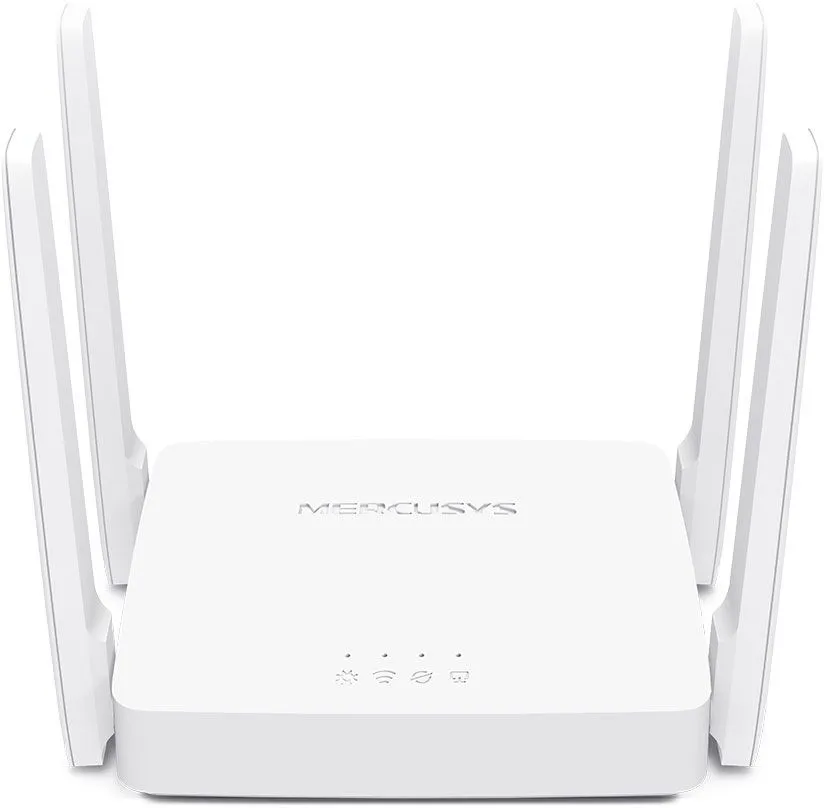 Точка доступа MERCUSYS AC1200 Двухдиапазонный Wi-Fi роутер, до 300 Мбит/с на 2,4 ГГц + до 867 Мбит/с на 5 ГГц, 4 фиксированные внешние антенны, 2 порта LAN 10/100 Мбит/с, 1 порт WAN 10/100 Мбит/с
