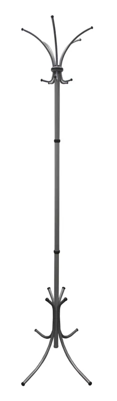 Вешалка напольная Бюрократ Нова-4 НОВА-4/GREY серый основание крестовина наконечники черный крючки двойные для верхней одежды метал. (упак.:1шт)