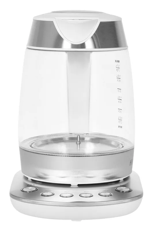 Чайник электрический Hyundai HYK-G4033 1.7л. 2200Вт белый/серебристый (корпус: стекло)