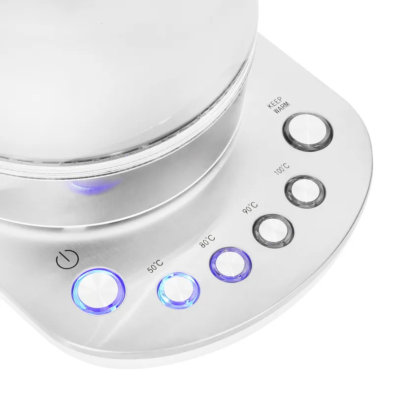 Чайник электрический Hyundai HYK-G4033 1.7л. 2200Вт белый/серебристый (корпус: стекло)