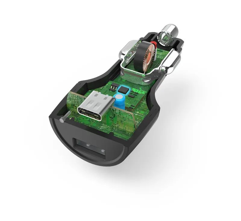Автомобильное зар./устр. Hama H-183323 3A+2.4A (PD+QC) USB-C/USB-A универсальное черный (00183323)