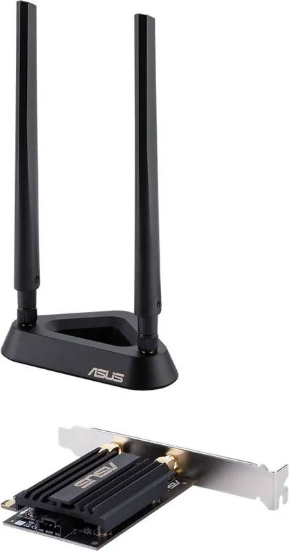 Адаптер ASUS PCE-AX58BT // WI-FI 802.11ax, 2402 + 574Mbps, PCI-E Adapter, 2 antenna ; 90IG0610-MO0R00