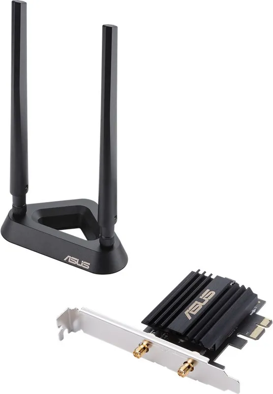 Адаптер ASUS PCE-AX58BT // WI-FI 802.11ax, 2402 + 574Mbps, PCI-E Adapter, 2 antenna ; 90IG0610-MO0R00