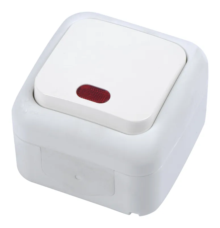 Выключатель Panasonic Palmiye откр. 1кл. с подсветкой IP54 белый глянцевый (упак.:1шт) (90555419-RU)