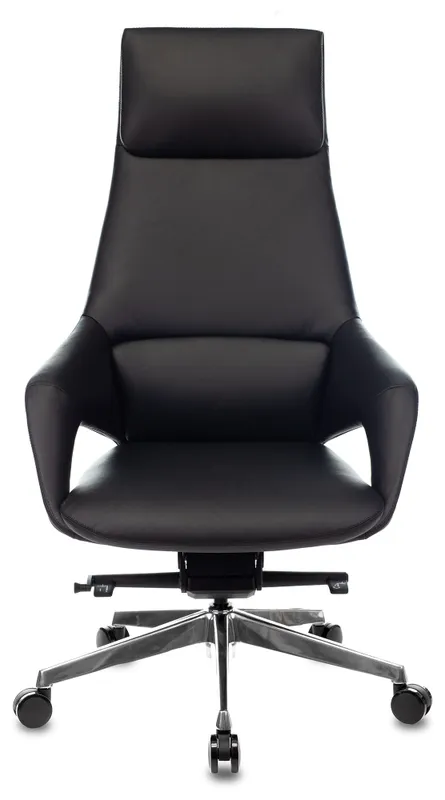 Кресло руководителя Бюрократ _DAO-2 черный кожа с подголов. крестов. алюминий