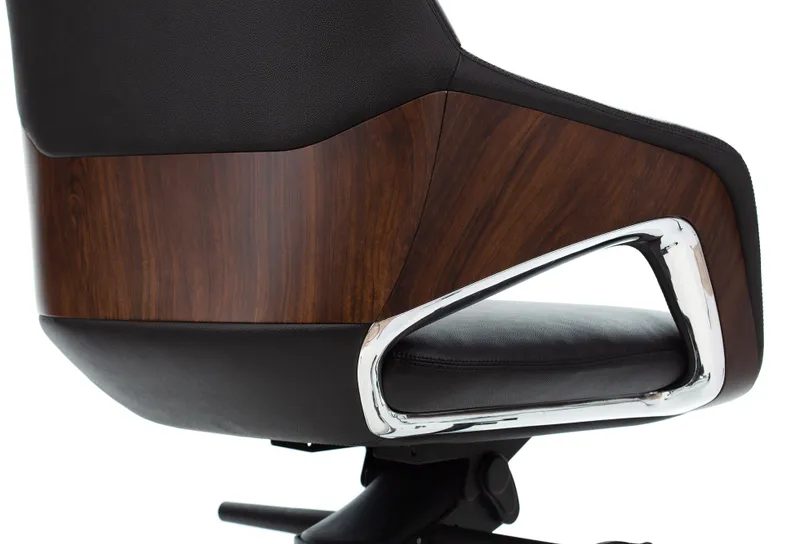 Кресло руководителя Бюрократ _DAO-2 черный кожа с подголов. крестов. алюминий