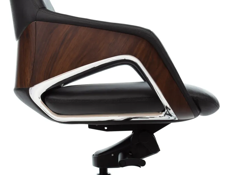 Кресло руководителя Бюрократ _DAO-2 черный кожа с подголов. крестов. алюминий