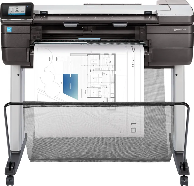 Широкоформатный принтер HP DesignJetT830 MFP (p/s/c, 24",4color,2400x1200dpi,1Gb,26sppA1,USB for Flash/GigEth/Wi-Fi,stand,mediabin,rollfeed,sheetfeed,tray50(A3/A4),autocutter,Scanner600dpi,24x109", repl. F9A28A)