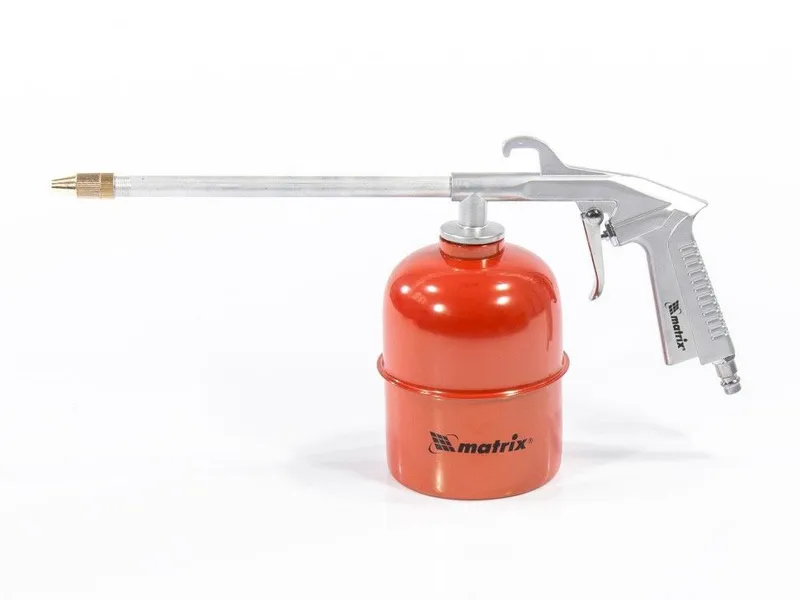 Пистолет промывочный Matrix 57340 230л/мин бак:0.8л оранжевый/серебристый