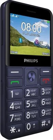 Мобильный телефон Philips E207 Xenium 32Mb синий моноблок 2Sim 2.31" 240x320 Nucleus 0.08Mpix GSM900/1800 FM microSD max32Gb