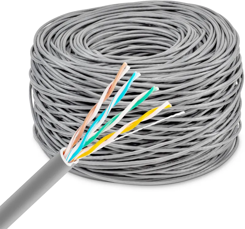 Кабель сетевой Buro BU-COP-042 UTP 4 пары cat5E solid 0.42мм Cu 305м серый