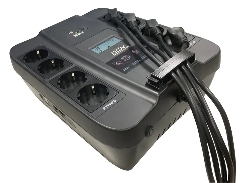Powercom Back-UPS SPIDER, Line-Interactive, LCD, AVR, 550VA/330W, 8xSchuko outlets (4 surge & 4 batt), USB, black (1456259)