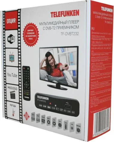 Ресивер DVB-T2 Telefunken TF-DVBT232 черный