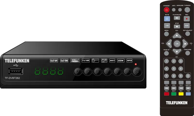 Ресивер DVB-T2 Telefunken TF-DVBT262 черный