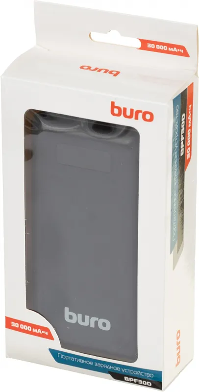 Мобильный аккумулятор Buro BPF30D 30000mAh QC4.0/PD3.0 22.5W 4.6A 2xUSB-A/USB-C черный (BPF30D22PBK)