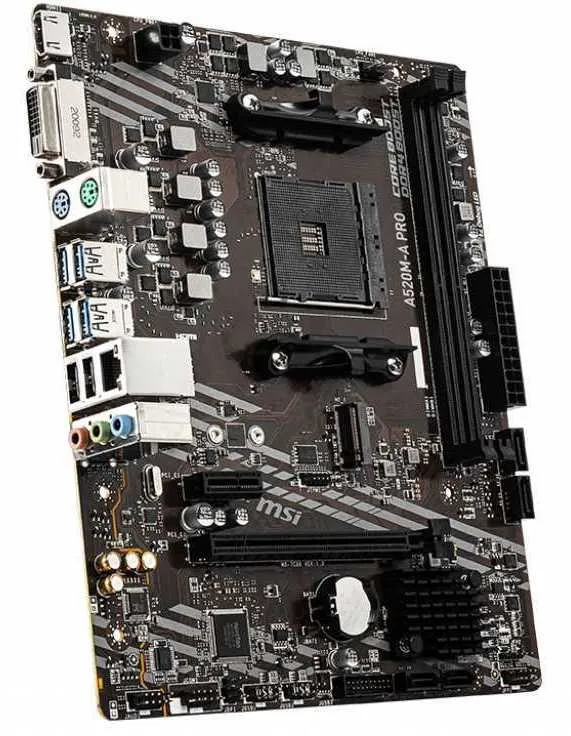 MSI A520M-A PRO Soc-AM4 AMD A520 2xDDR4 mATX AC`97 8ch(7.1) GbLAN RAID+DVI+HDMI