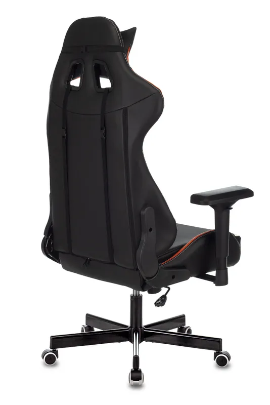 Кресло игровое Zombie VIKING TANK черный/оранжевый/белый эко.кожа с подголов. крестов. металл