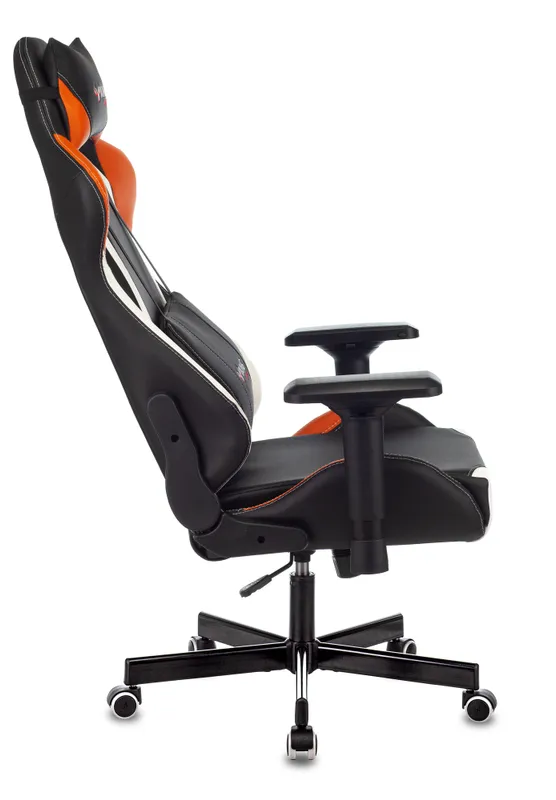 Кресло игровое Zombie VIKING TANK черный/оранжевый/белый эко.кожа с подголов. крестов. металл