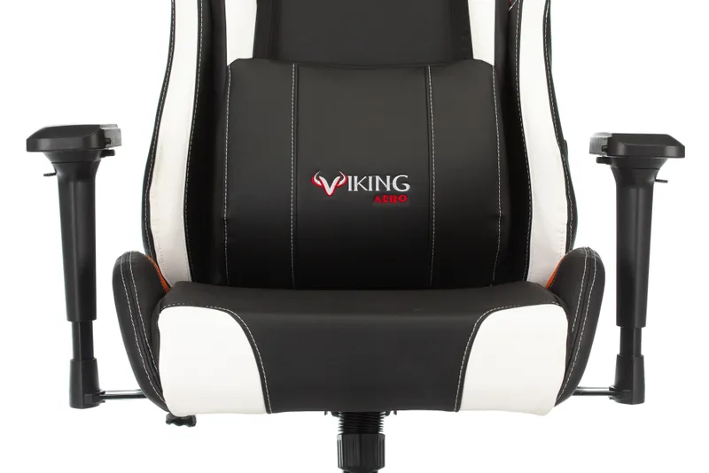 Кресло игровое Zombie VIKING TANK черный/оранжевый/белый эко.кожа с подголов. крестов. металл