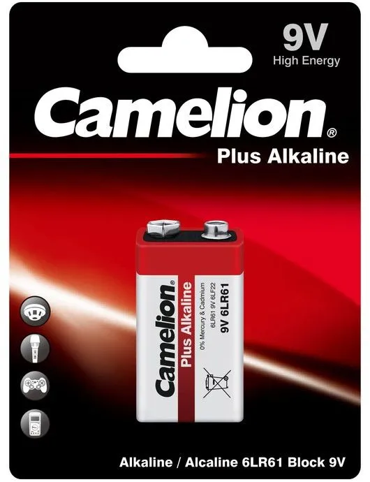 Батарея Camelion Plus Alkaline 6LR61-BP1 9V 550mAh (1шт) блистер