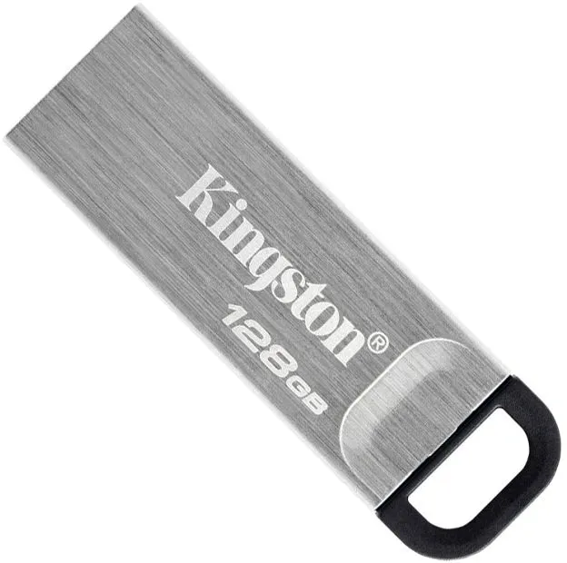 Флеш Диск Kingston 128Gb DataTraveler Kyson DTKN/128GB USB3.1 серебристый/черный