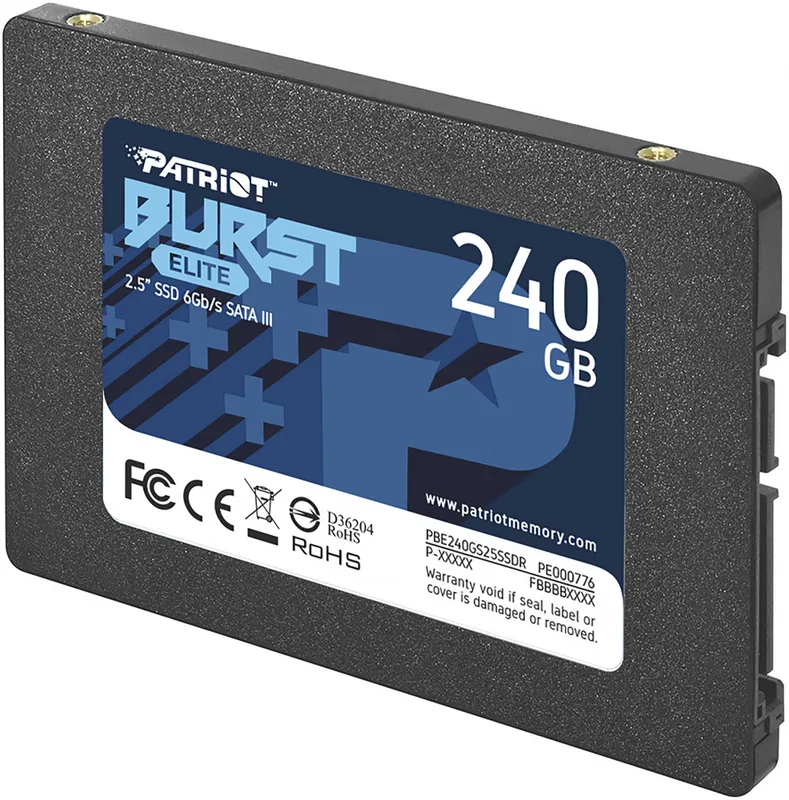 Твердотельный накопитель Patriot BURST ELITE 240GB SATA3 2.5" 450/320 240GB 3D