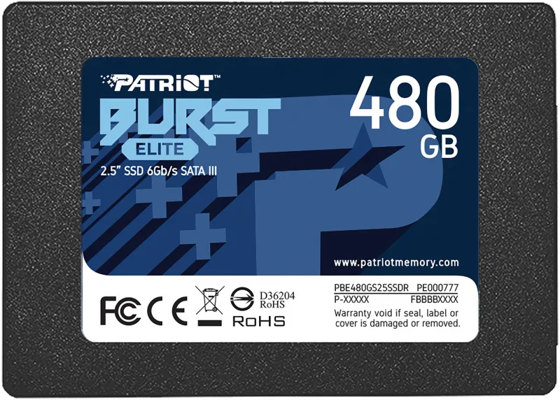 Твердотельный накопитель Patriot BURST ELITE 480GB SATA3 2.5" 450/320 480GB 3D