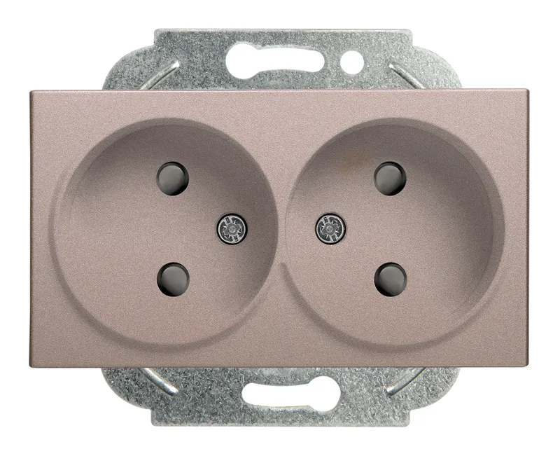 Розетка силов. Panasonic Karre&Arkedia WKTT02142BR-RU 2розет. скрыт. зазем. штор. IP20 бронза (упак.:1шт)
