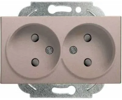 Розетка силов. Panasonic Karre&Arkedia WKTT02152BR-RU 2розет. двойн. скрыт. зазем. штор. IP20 бронза (упак.:1шт)