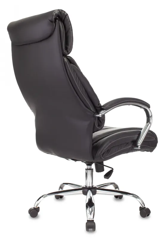 Кресло руководителя Бюрократ T-9904NSL черный эко.кожа крестов. металл хром
