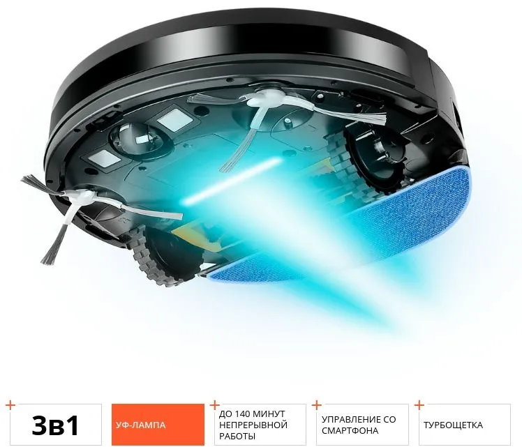 Пылесос-робот Redmond RV-R650S 25Вт черный