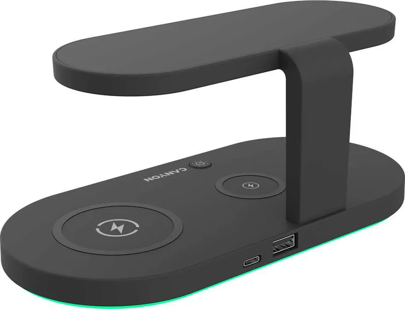 Беспроводное зар./устр. Canyon WS-501 15W 2A (PD+QC) USB для Apple черный (CNS-WCS501B)