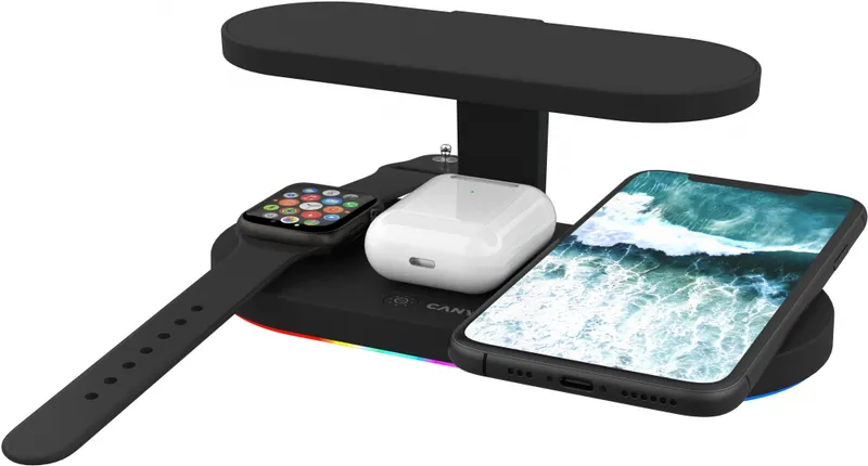 Беспроводное зар./устр. Canyon WS-501 15W 2A (PD+QC) USB для Apple черный (CNS-WCS501B)
