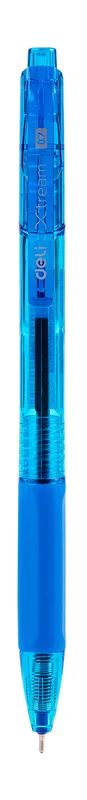 Ручка шариков. автоматическая Deli X-tream EQ21-BL синий/прозрачный d=0.7мм син. черн. резин. манжета