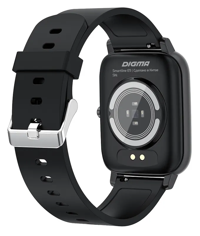 Смарт-часы Digma Smartline E5 1.69" TFT корп.черный рем.черный (E5B)