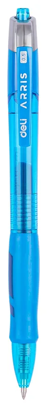 Ручка гелев. автоматическая Deli Arris EG08-BL прозрачный/голубой d=0.5мм син. черн. резин. манжета
