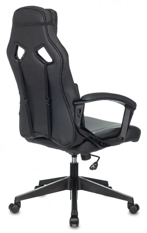 Кресло игровое Zombie DRIVER черный/голубой эко.кожа с подголов. крестов. пластик