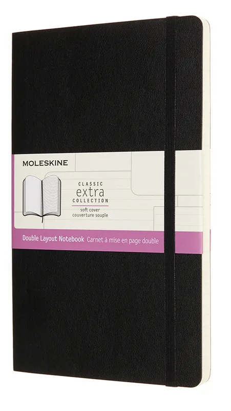 Блокнот Moleskine CLASSIC SOFT DOUBLE NB313SBK Large 130х210мм 192стр. линейка/нелинованный мягкая обложка черный