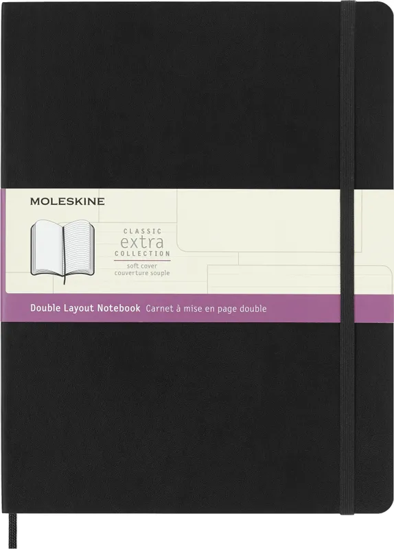 Блокнот Moleskine CLASSIC SOFT DOUBLE NB413SBK XLarge 190х250мм 192стр. линейка/нелинованный мягкая обложка черный