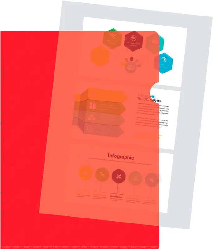 Папка-уголок Бюрократ DeLuxe DLCRED A4 пластик 0.18мм красный